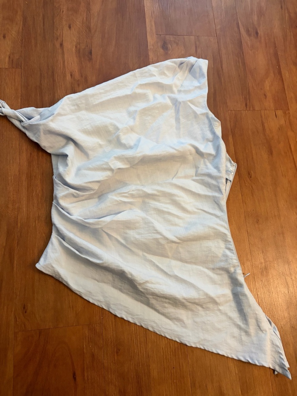 emory park light blue draped blouse